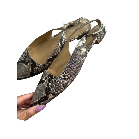 MICHAEL KORS Snake Print Leather Flat Slingbacks Size 9.5 - Picture 7 of 9